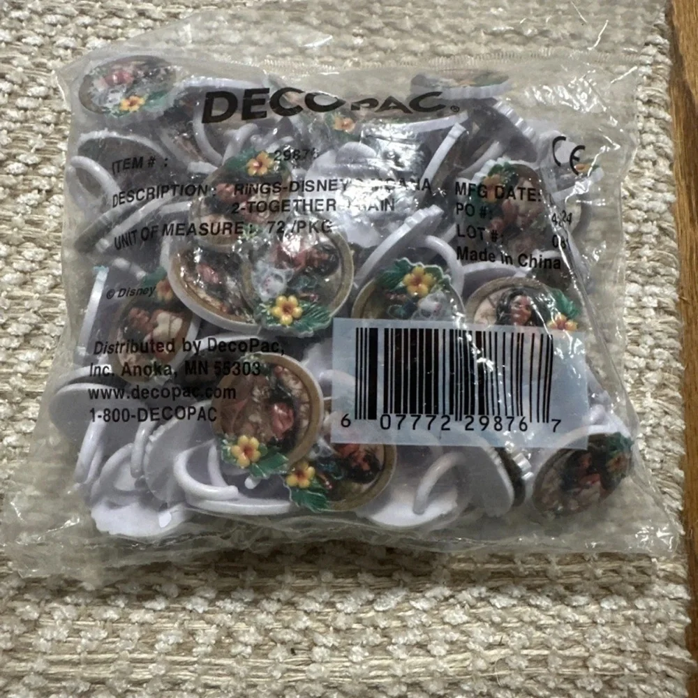 Disney Moana Ring Cupcake and Cake Topper with Floral Accents 72 pieces